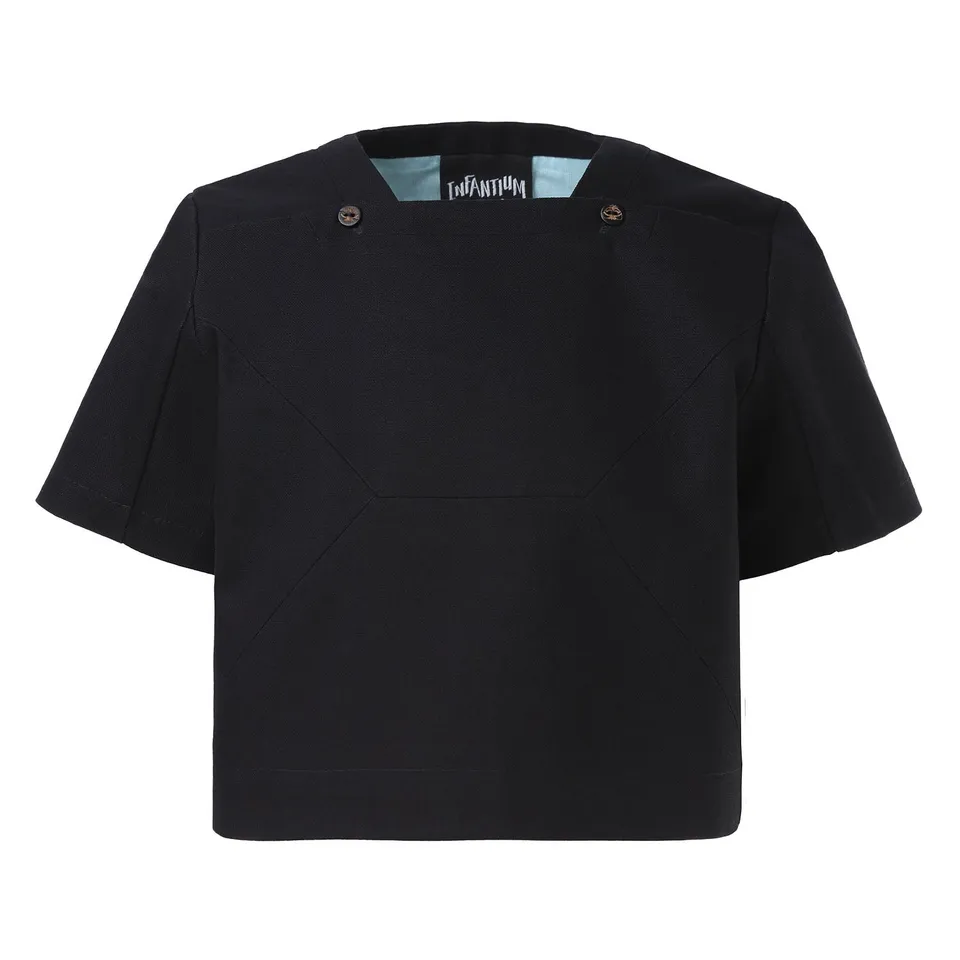 Infantium Victoria Crop Top Blumenstickerei Baumwolle schwarz 116