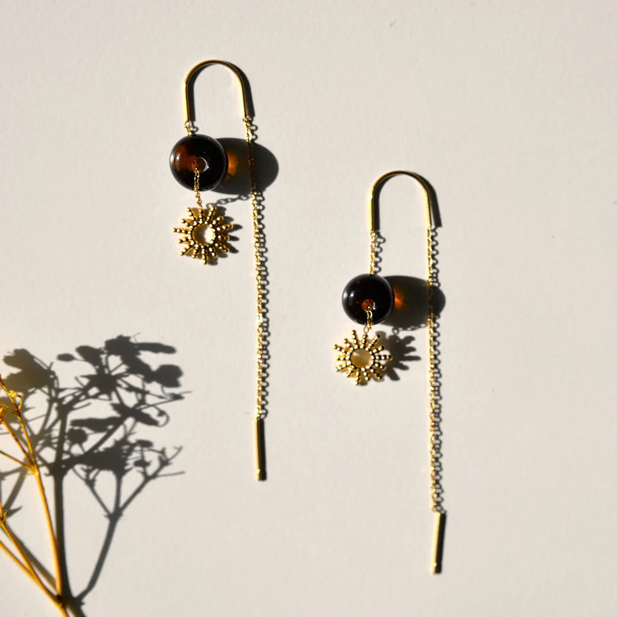 Marlowe Nature Earring Gold Sun Ohrringe brown-sunshine