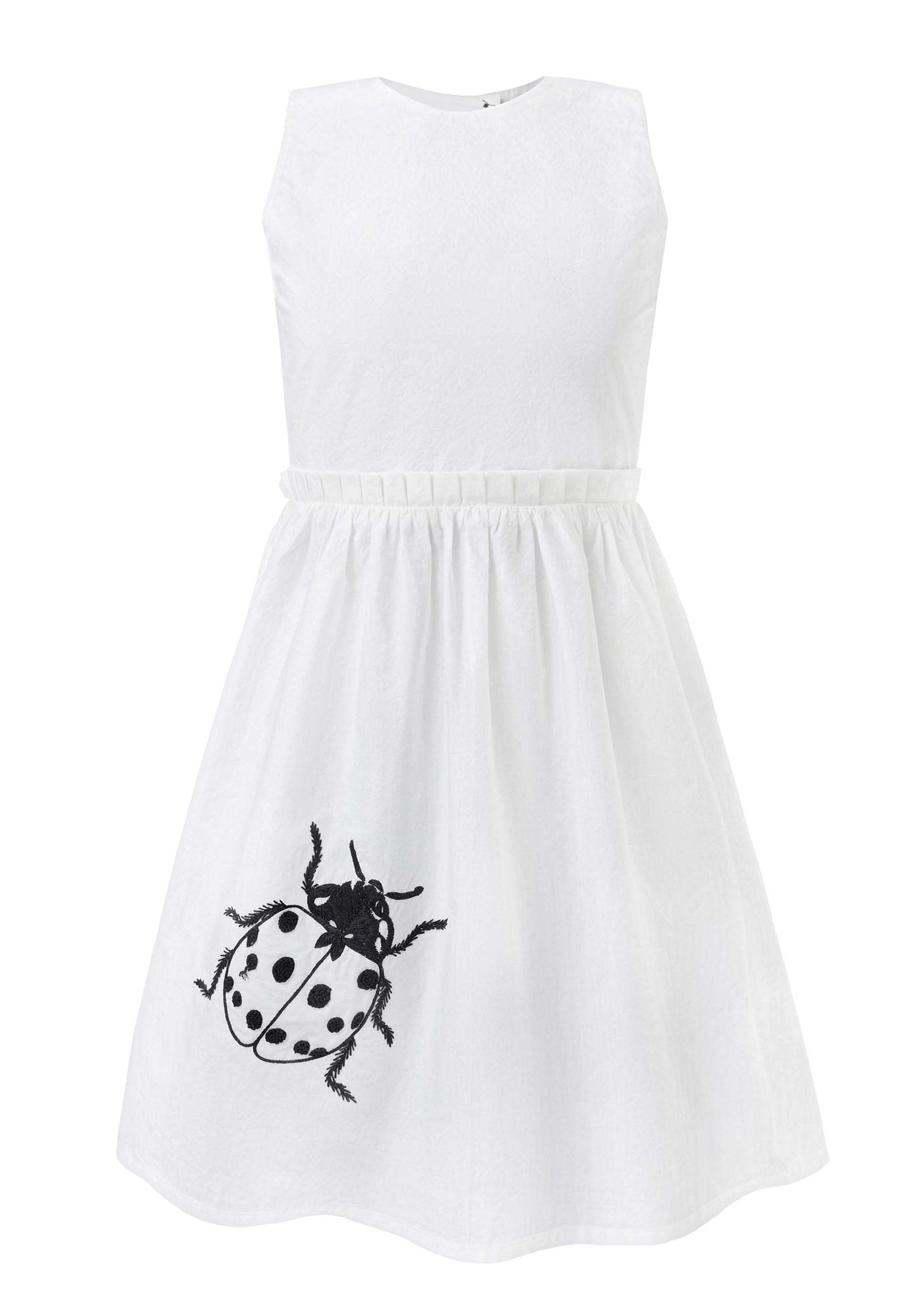 Infantium Victoria White Dress Kleid Weiß 104 Marienkäfer Bio