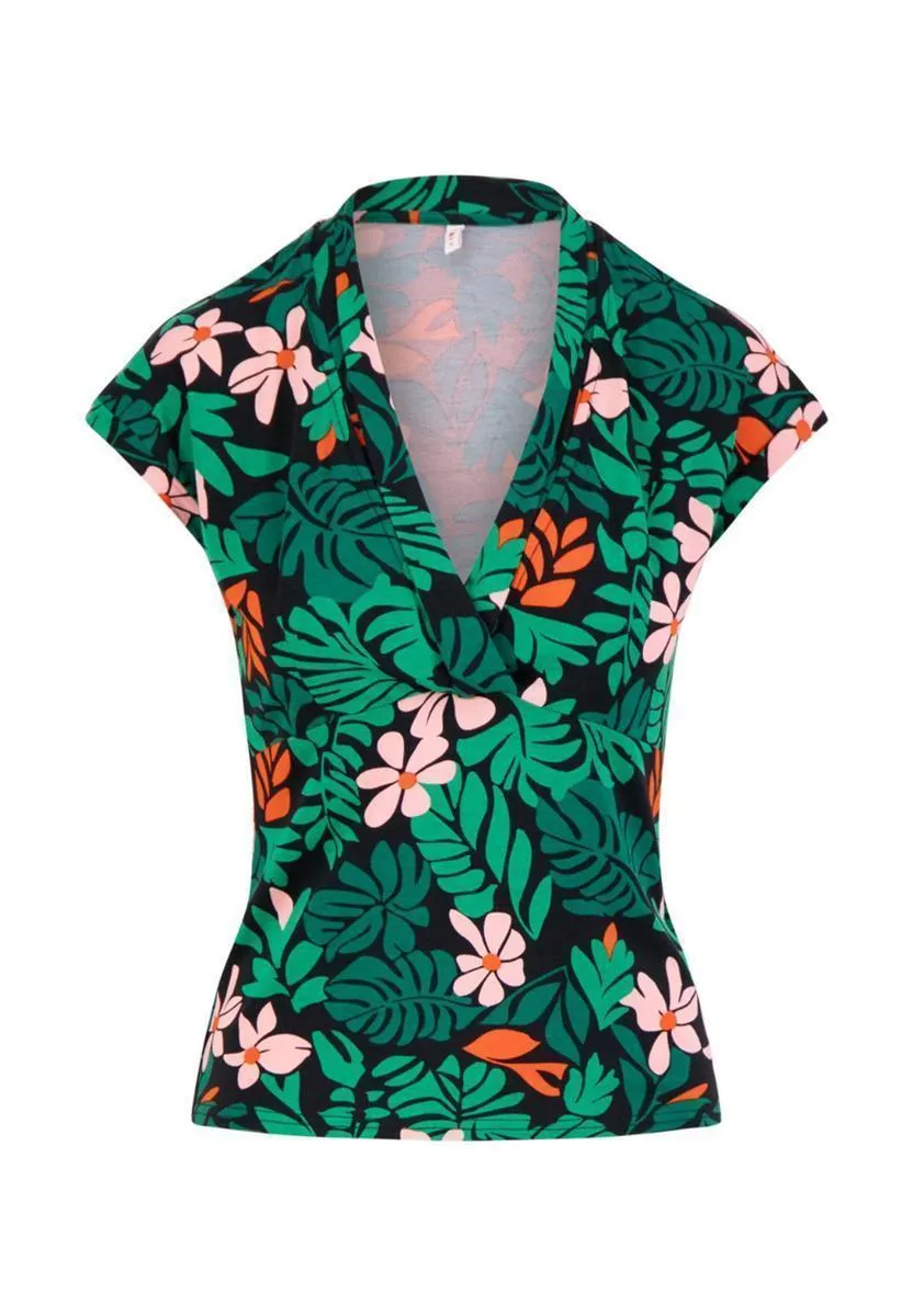 Marlowe Nature Mon Cher Cache-Coeur Top palm leaf Viskose