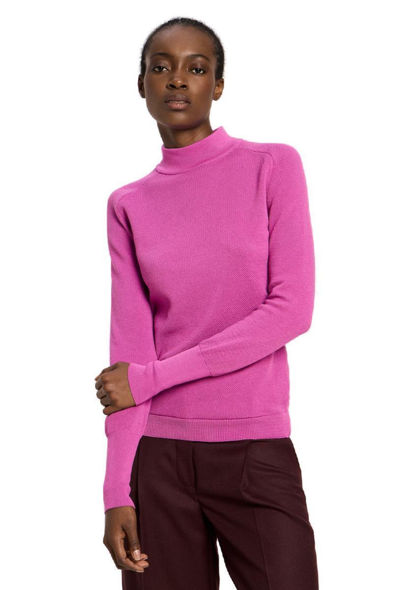 LANIUS Rollkragenpullover pink 40 Bio-Baumwolle Pullover