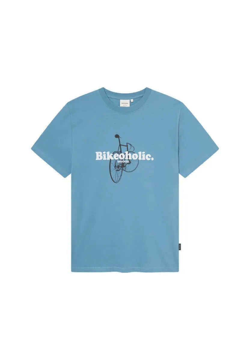 Dedicated Stockholm Bikeoholic T-Shirt Niagara Blue S Bio-Baumwolle