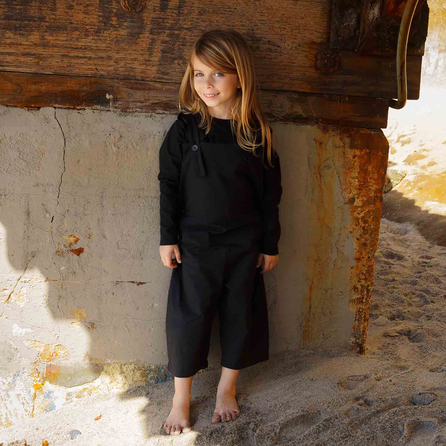 Infantium Victoria Beach Playsuit Overall Schwarz Baumwolle