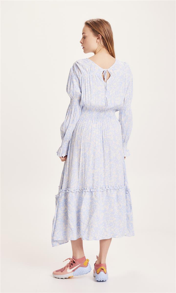 marlowe nature Kleider Fleur Smock Maxi Flower Dress blau M Viskose