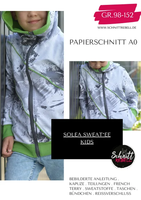 Schnittrebell Solea Sweatee Kids Jacke Gr. 98-152