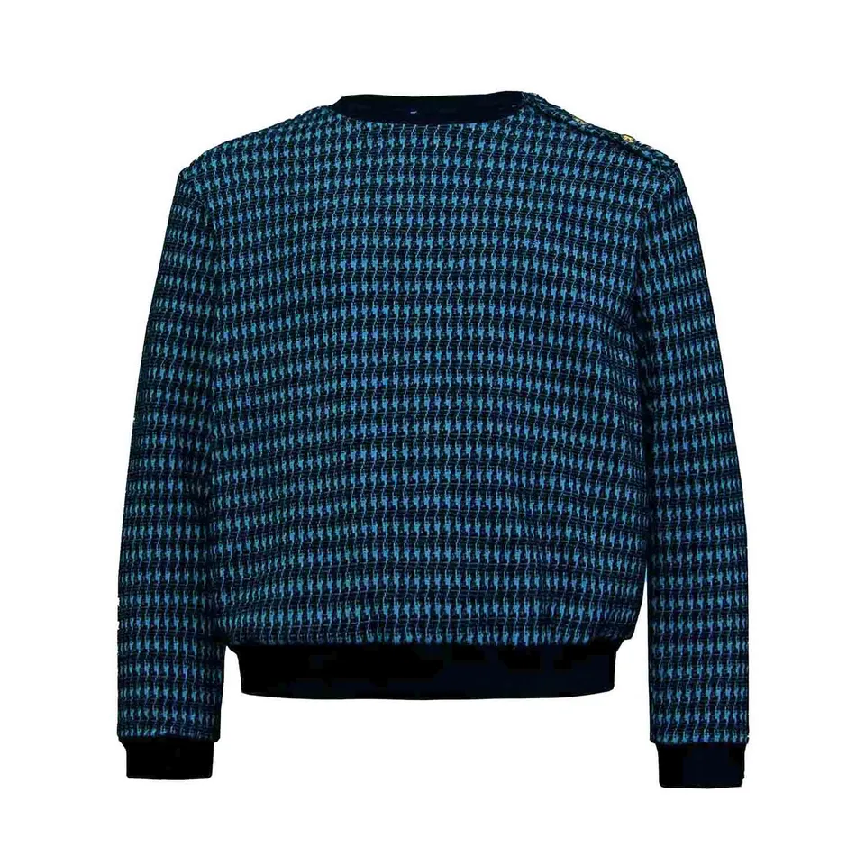 Infantium Victoria Sweatshirt Hahnentritt Schwarz-Blau Baumwolle