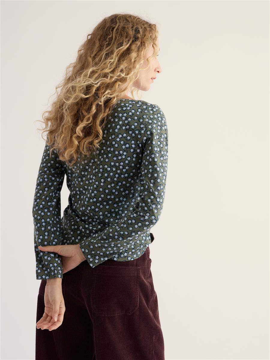 Seasalt Cornwall Easel Top Langarmshirt sketched buds nori Bio