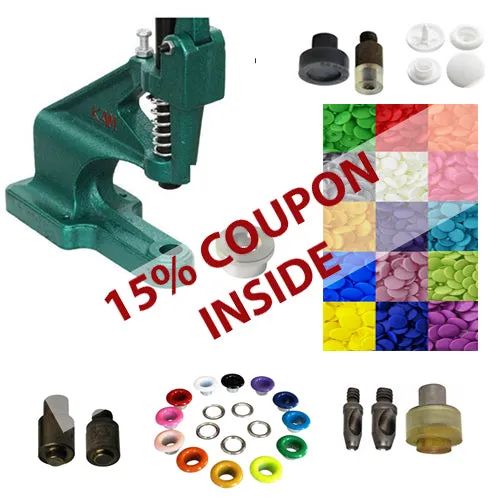 Kam Snaps DK93 Tischpresse Ösen Snap Set grün Bundle