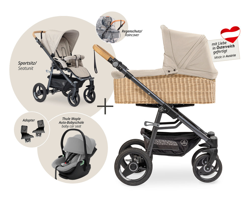 Naturkind Lux Evo 3in1 Kinderwagen mit Babykorb