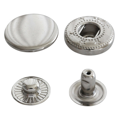 Kam Snaps Metal Snaps Fashion Metalldruckknöpfe 20 Silber