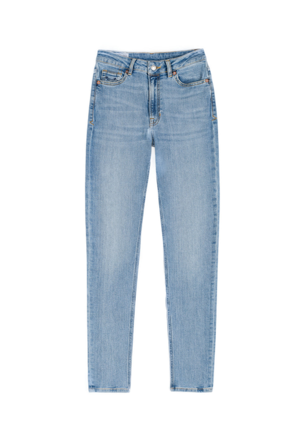 marlowe nature Christina High Jeans gorbi blue worn Bio-Baumwolle