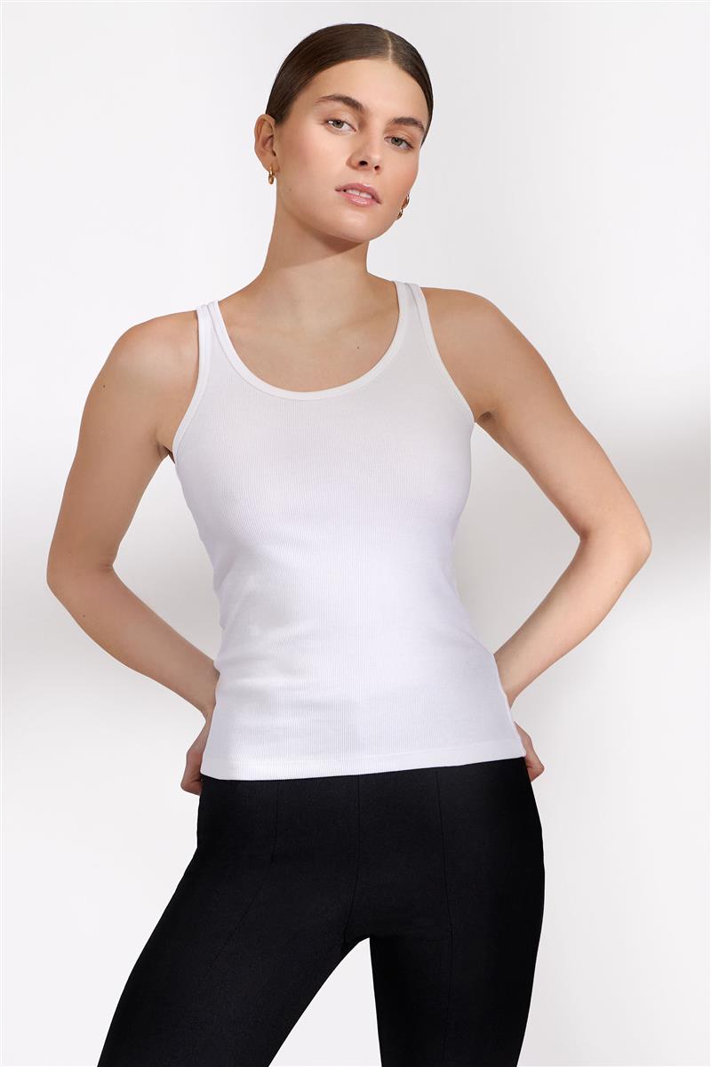 Marlowe Nature Tank Ribbed Rippentop Bio-Baumwolle black