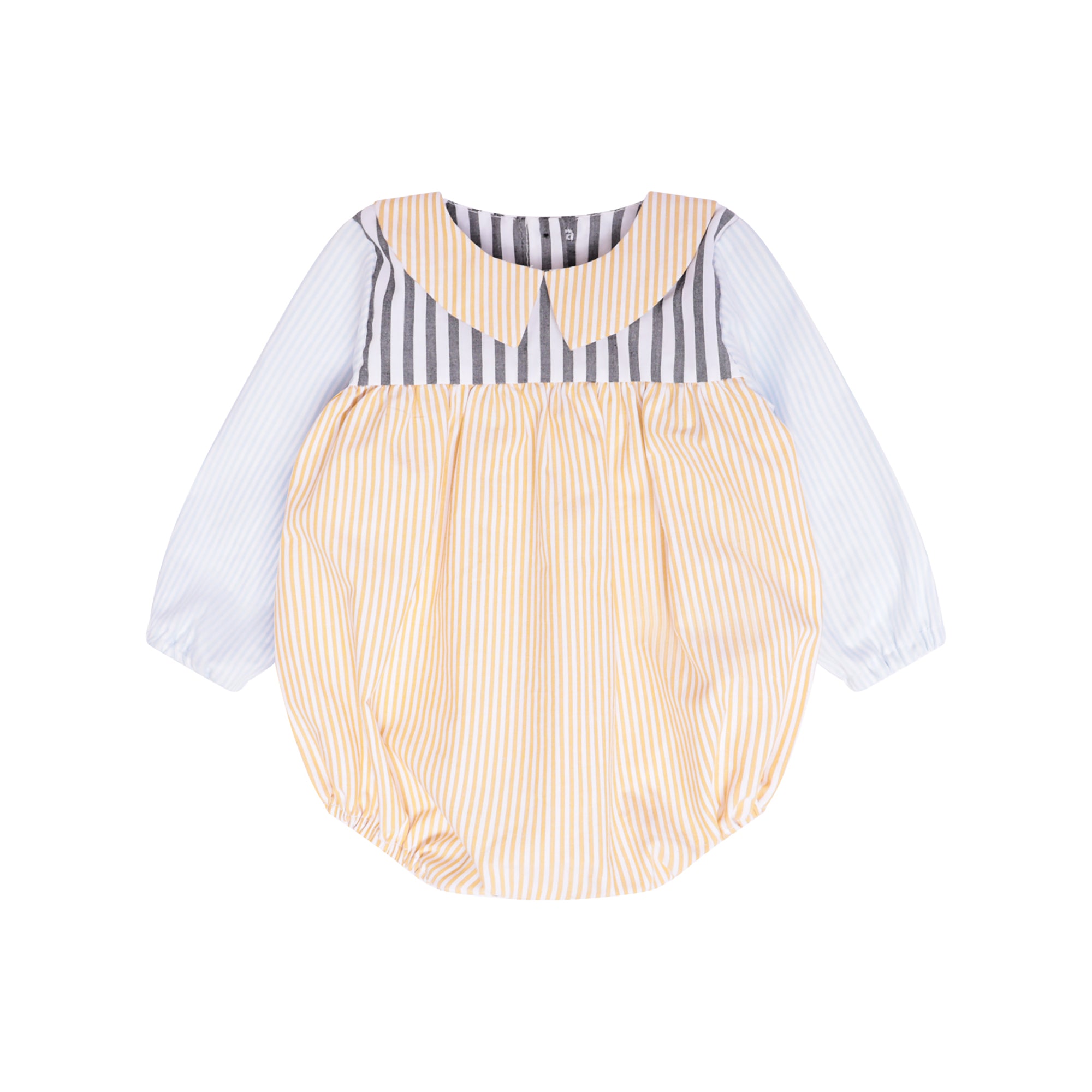 Infantium Victoria Baby Romper Streifen Gelb-Blau Bio 68-92