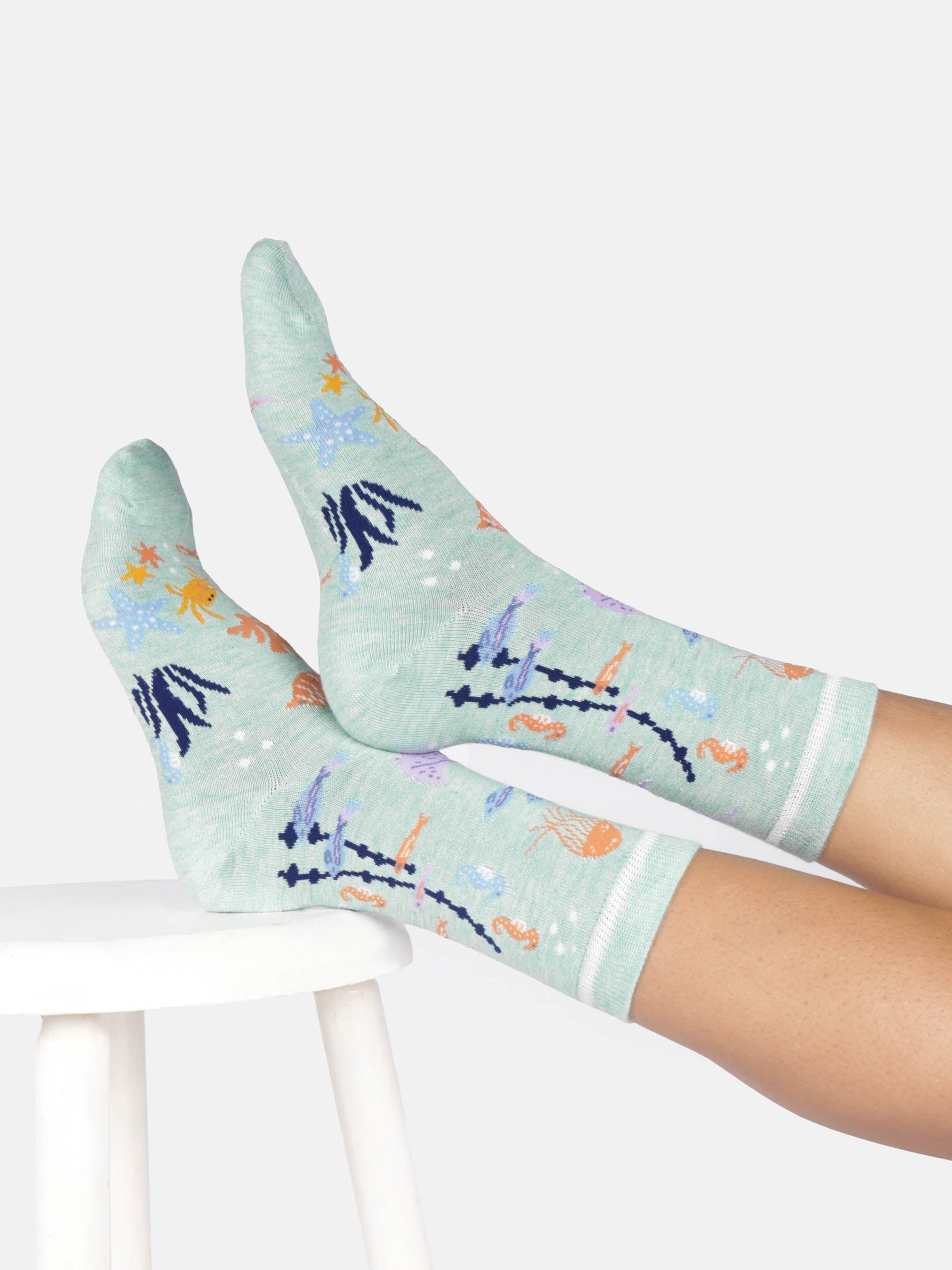 Thought Under The Sea Crew Socks Damen cornflower blue 37-41