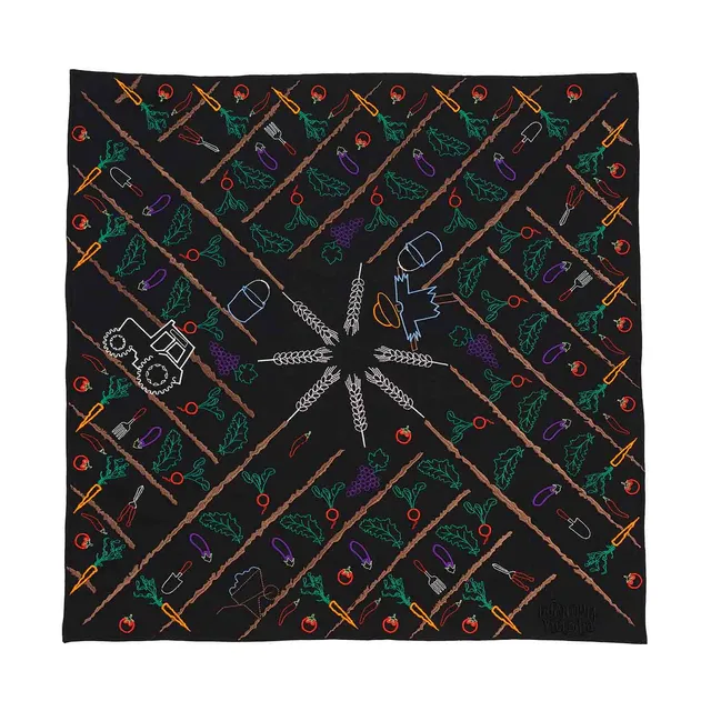 Infantium Victoria Bandana Halstuch Schwarz Stickerei Baumwolle