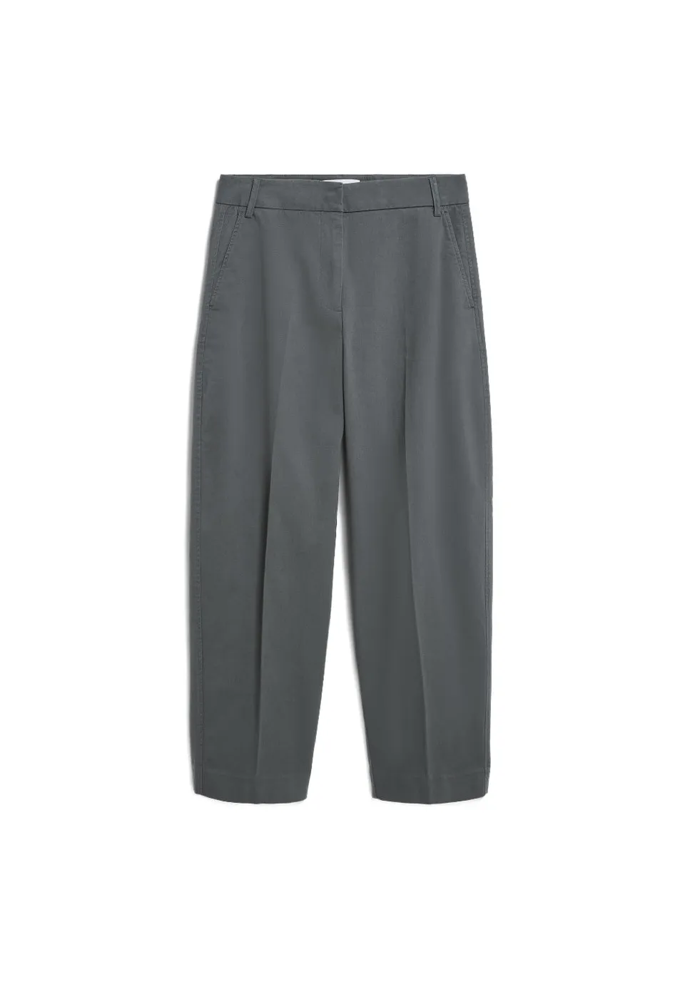 marlowe nature Barrel Leg Twill Pant Hose dark steel Bio-Baumwolle