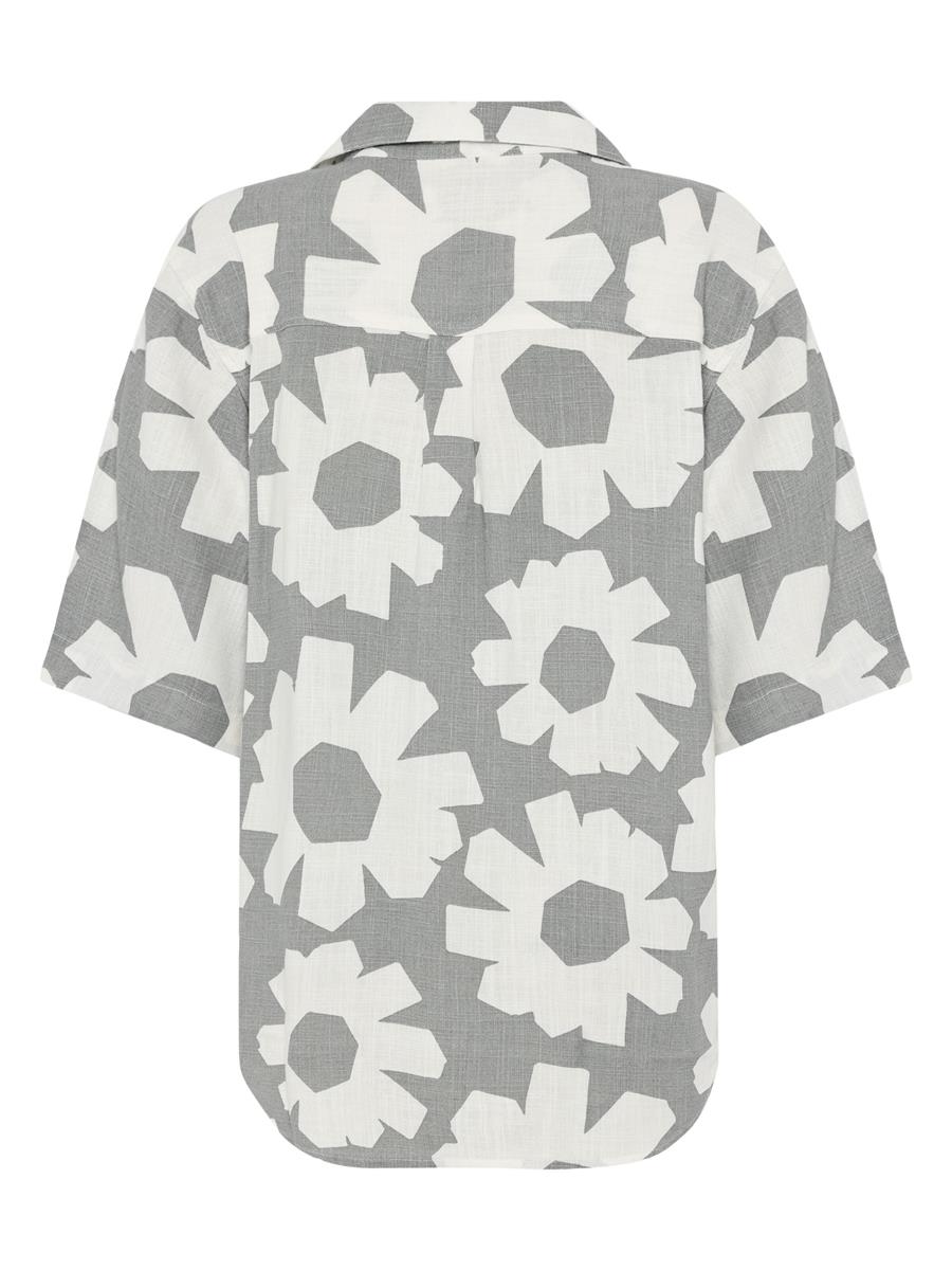 marlowe nature Printed Shirt Bluse grey Leinen-Lyocell floral
