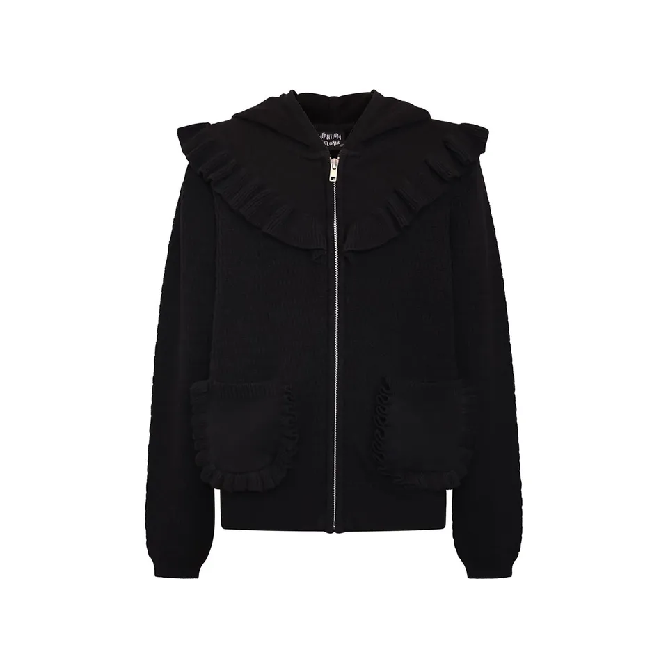 Infantium Victoria Knitted Kids Hoodie Schwarz Bio-Baumwolle