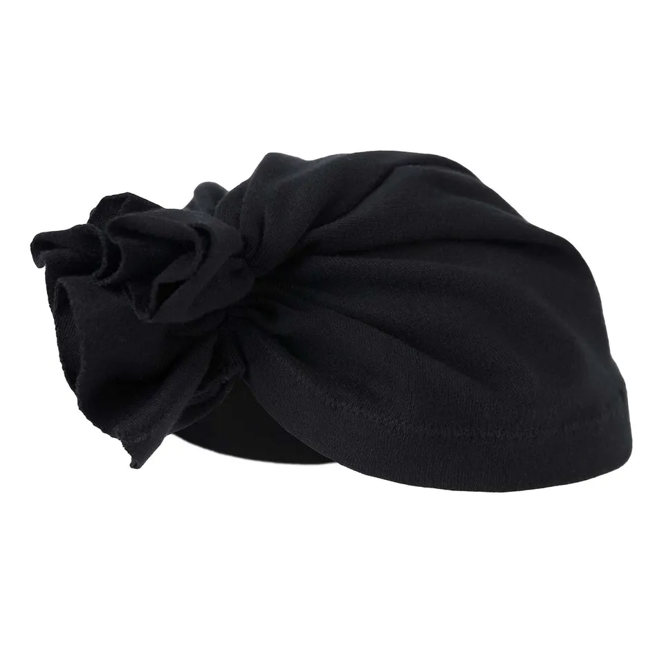 Infantium Victoria Black Turban Mütze Schwarz Baumwolle