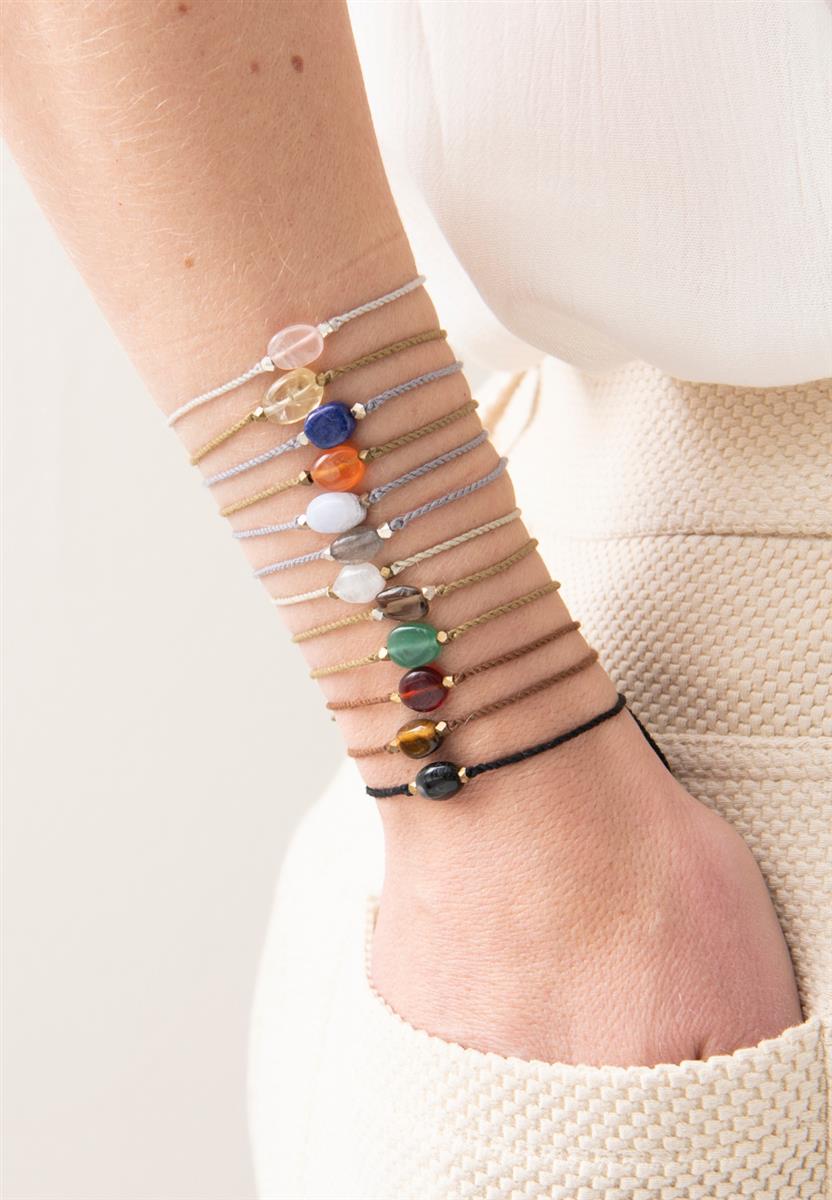 A Beautiful Story Gemstone Card Armband weiß/lila 15-22cm