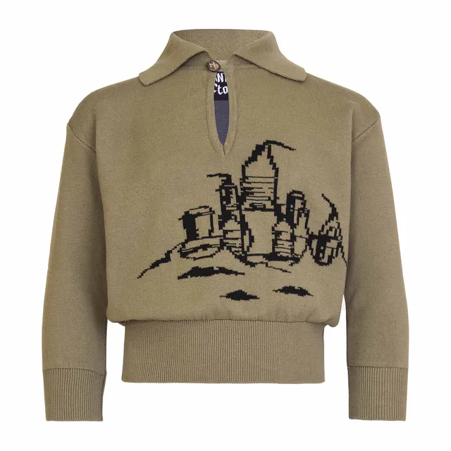 Infantium Victoria Pullover Khaki Beach Castle Bio-Baumwolle