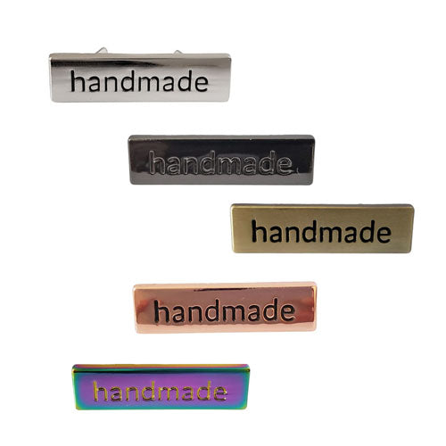Kam Snaps Notions Handmade Metalllabel Silber 5er-Pack